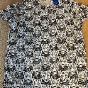 NWT Apt.9 Black and White Leopard Print Casual Polo 3XLT